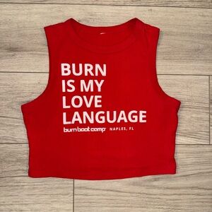 Red Burn Boot Camp Crop Top